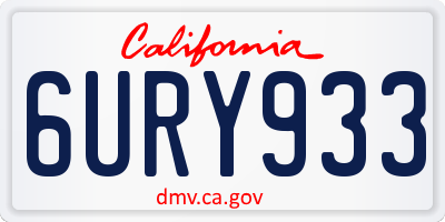 CA license plate 6URY933