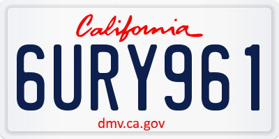 CA license plate 6URY961