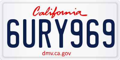 CA license plate 6URY969