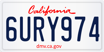 CA license plate 6URY974