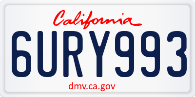 CA license plate 6URY993
