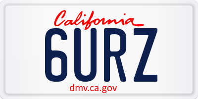 CA license plate 6URZ