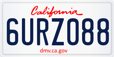 CA license plate 6URZ088