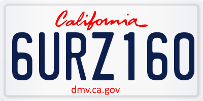 CA license plate 6URZ160