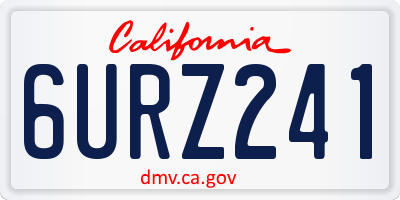 CA license plate 6URZ241