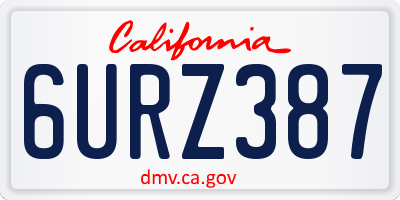 CA license plate 6URZ387