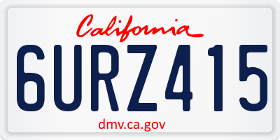 CA license plate 6URZ415