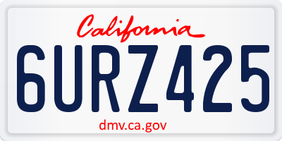 CA license plate 6URZ425