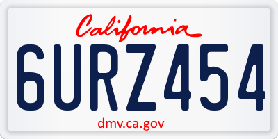 CA license plate 6URZ454