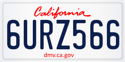 CA license plate 6URZ566