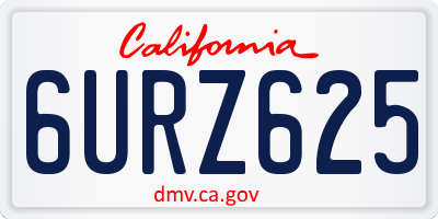 CA license plate 6URZ625