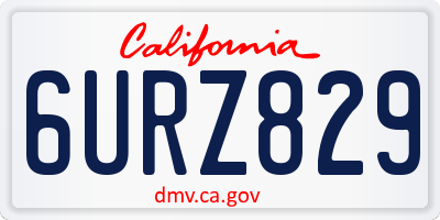 CA license plate 6URZ829