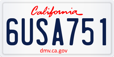 CA license plate 6USA751