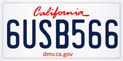 CA license plate 6USB566