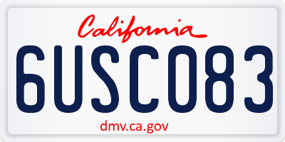 CA license plate 6USC083