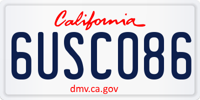 CA license plate 6USC086