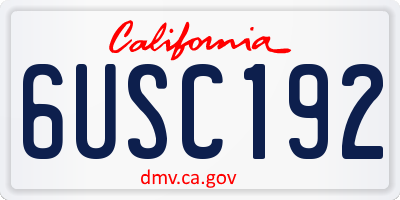 CA license plate 6USC192