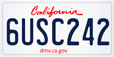 CA license plate 6USC242