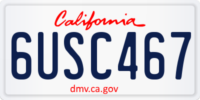 CA license plate 6USC467