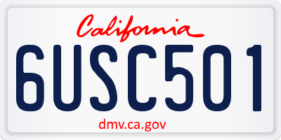 CA license plate 6USC501