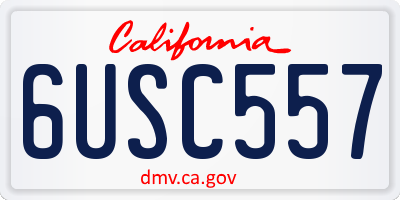 CA license plate 6USC557