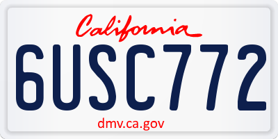 CA license plate 6USC772