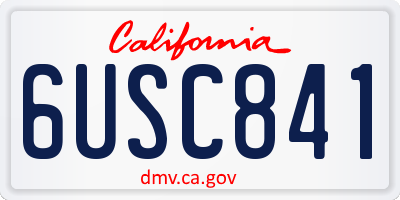 CA license plate 6USC841