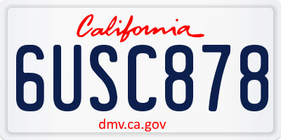 CA license plate 6USC878