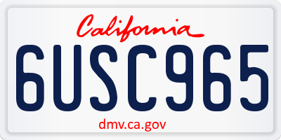 CA license plate 6USC965