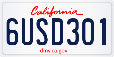CA license plate 6USD301