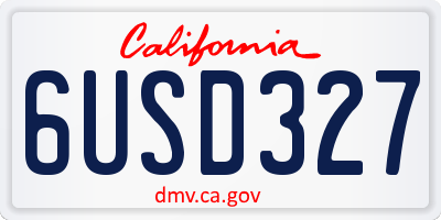 CA license plate 6USD327
