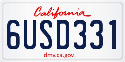 CA license plate 6USD331