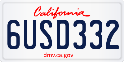CA license plate 6USD332