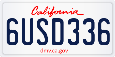 CA license plate 6USD336