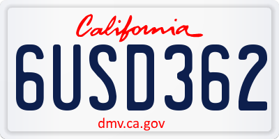 CA license plate 6USD362