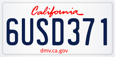 CA license plate 6USD371