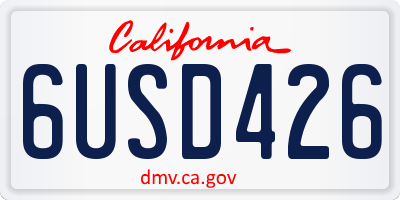 CA license plate 6USD426
