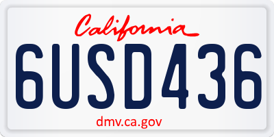 CA license plate 6USD436