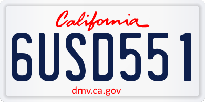 CA license plate 6USD551