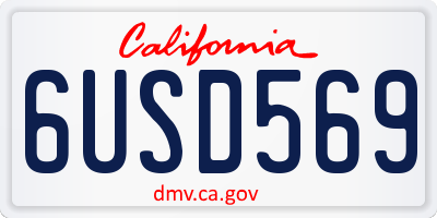 CA license plate 6USD569