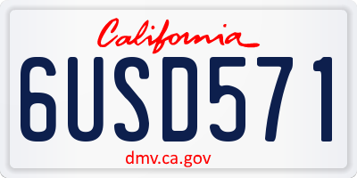 CA license plate 6USD571