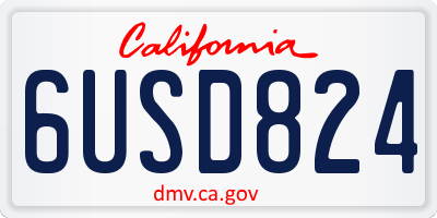 CA license plate 6USD824