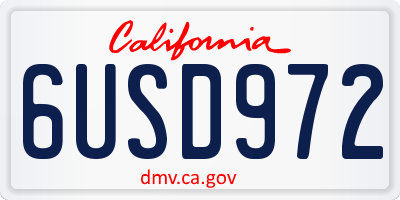 CA license plate 6USD972