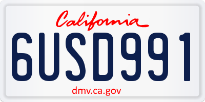 CA license plate 6USD991