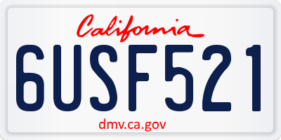 CA license plate 6USF521