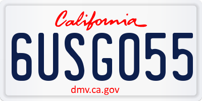 CA license plate 6USG055