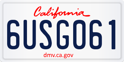 CA license plate 6USG061