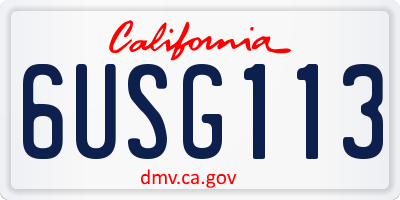 CA license plate 6USG113