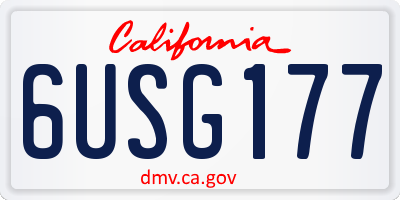 CA license plate 6USG177