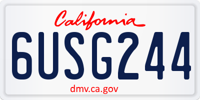 CA license plate 6USG244